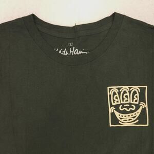 Keith Haring Graphic Short Sleeve Crew Neck T-Shirt Mens Size Large L Green